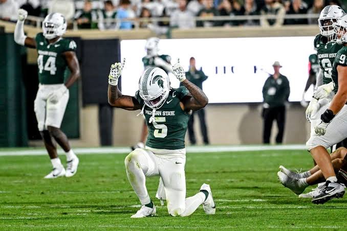 Michigan State defense making a stop