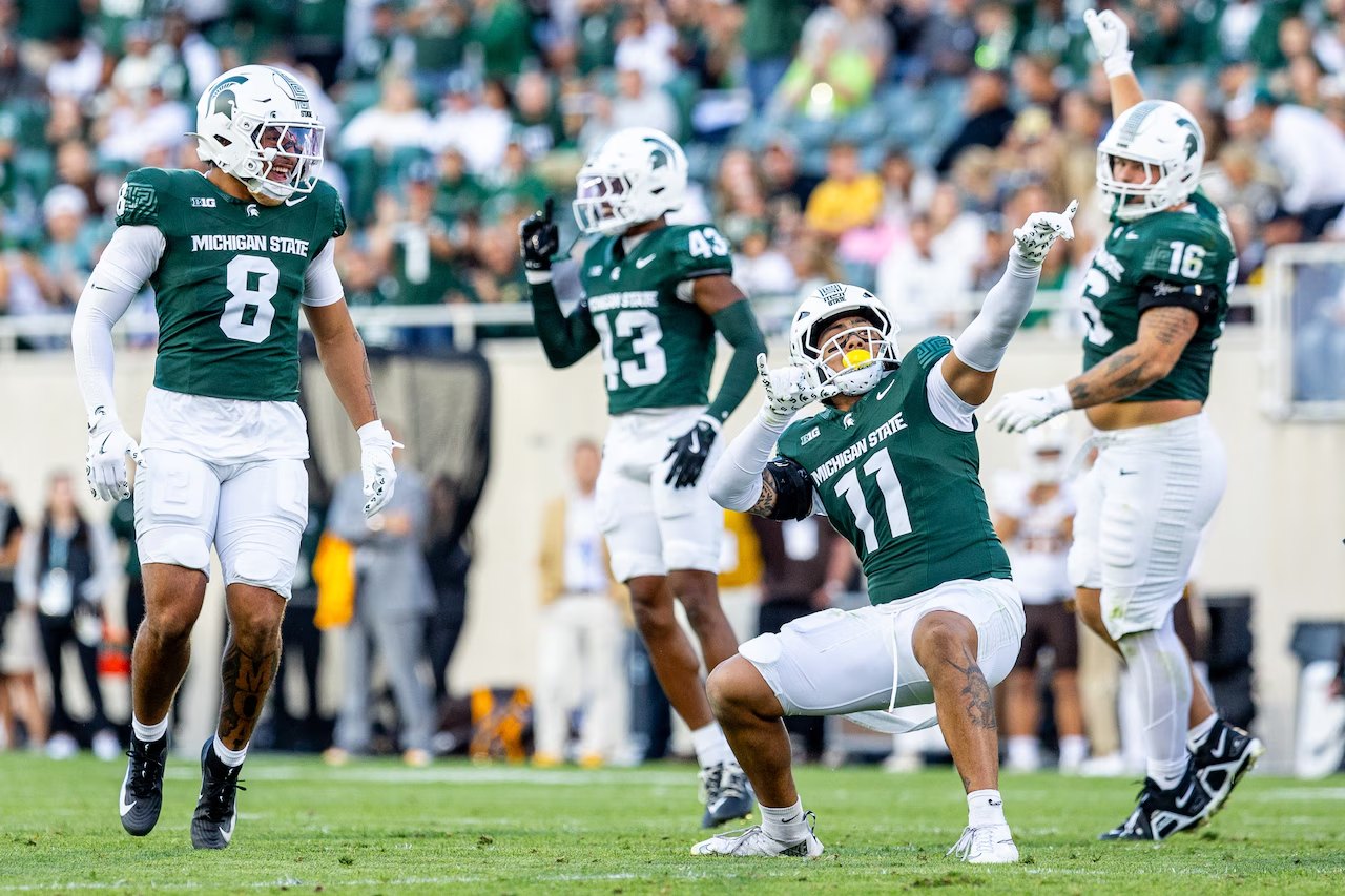 Michigan State defense celebrating