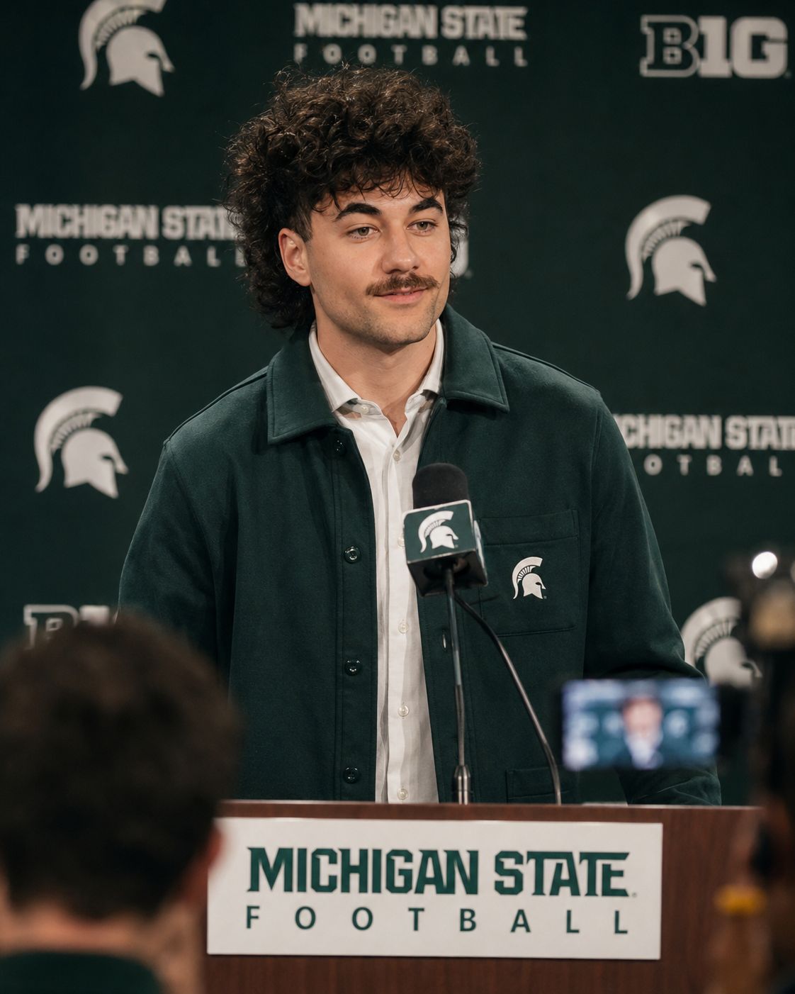 Nick Mansour at his introductory press conference at Michigan State