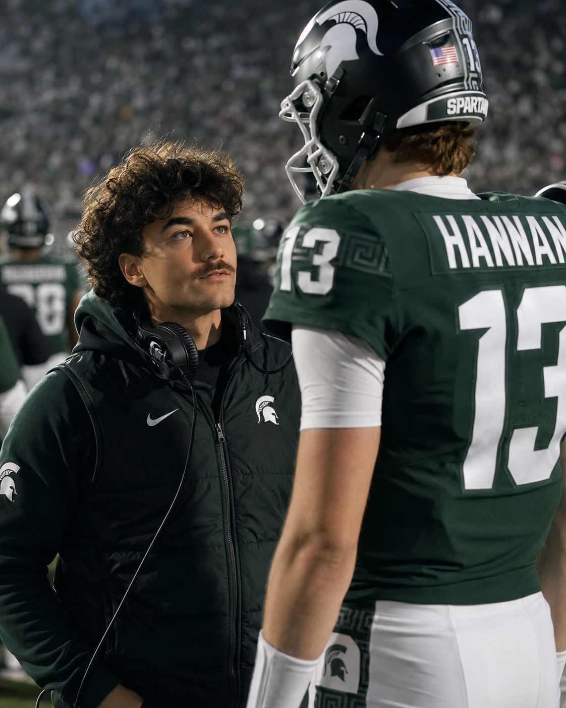 Michigan State sideline celebrating